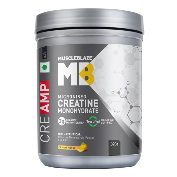 MuscleBlaze Creatine Monohydrate Cre AMP - 250 gm (0.55 Lb), Citrus Blast
