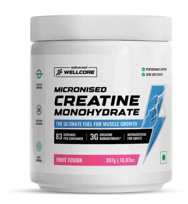 Wellversed (Wellcore) - Micronised Creatine Monohydrate - 307 gm (0.67 Lb), Fruit Fusion